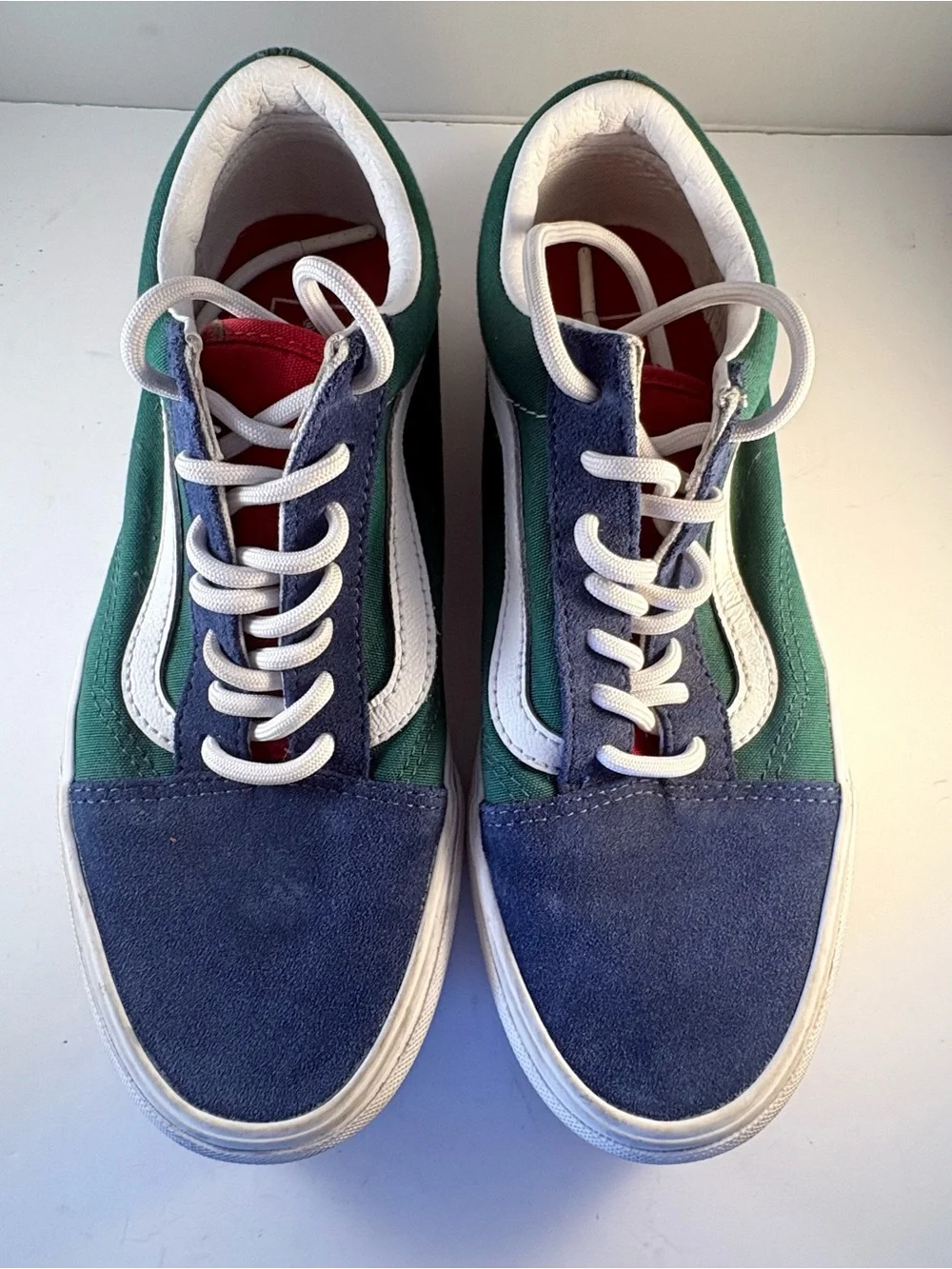 Vans Yacht Club Shoes Unisex‎ M6 W7.5 Old Skool Sneakers Suede Green Blue Yellow